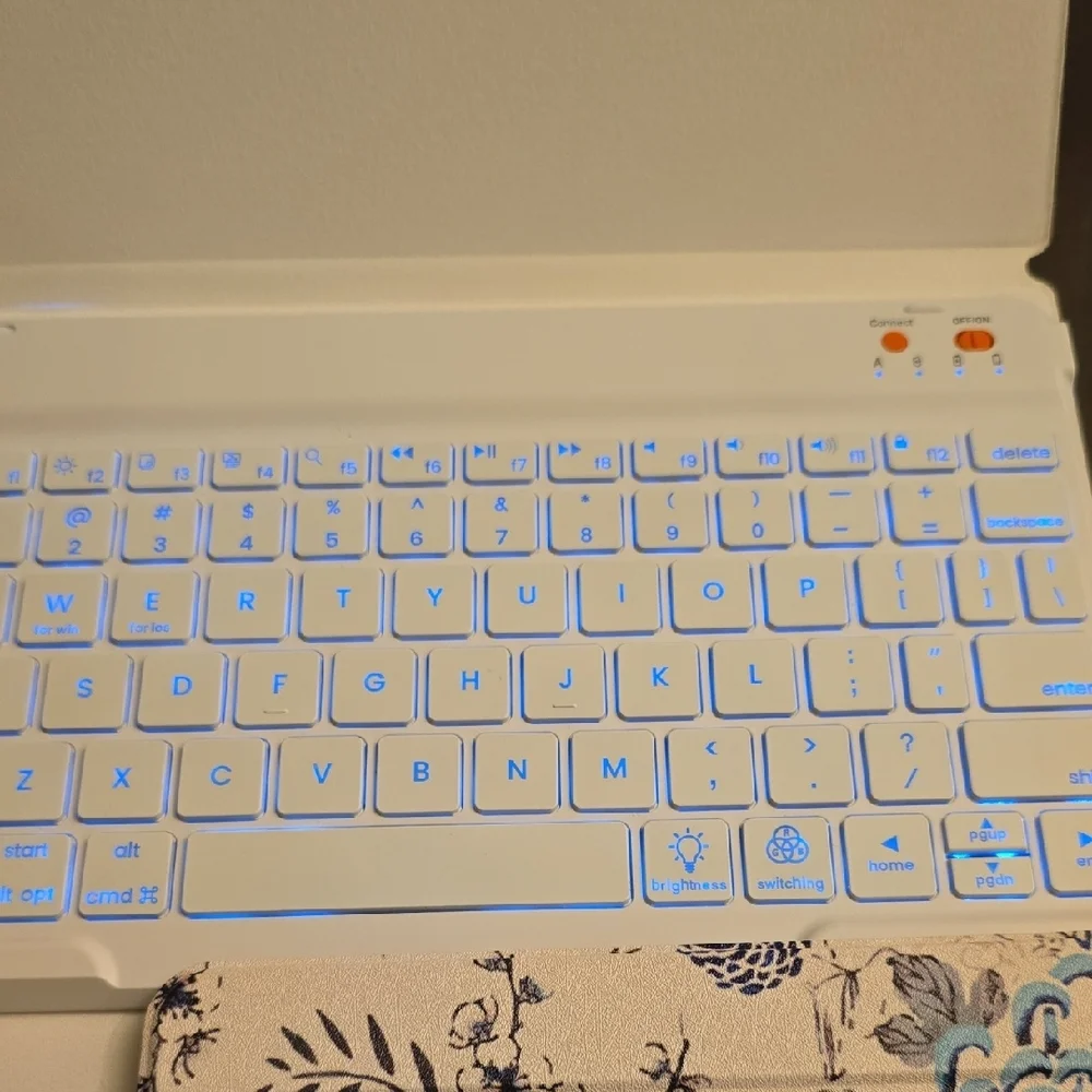 Floral Blue and Cream Tablet Case